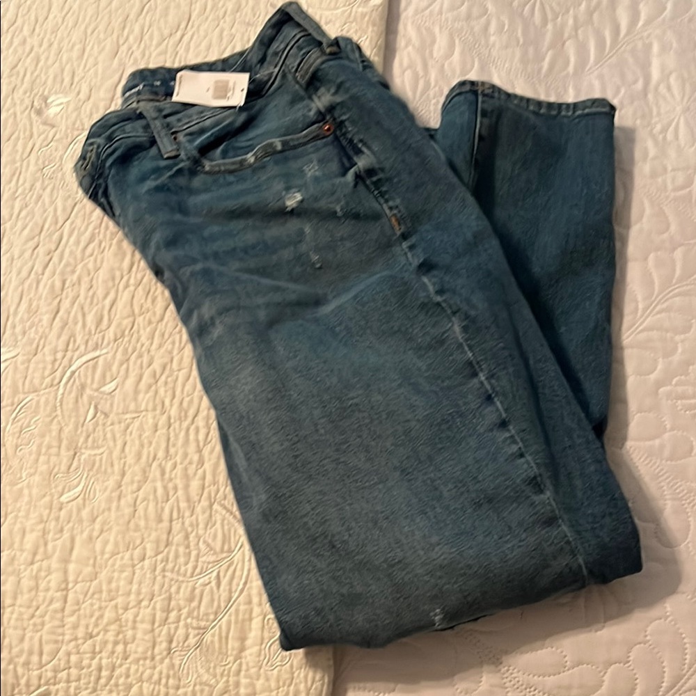 Distressed Old Navy Blue Denim Jeans